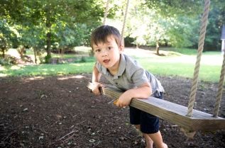 Abram on the swings