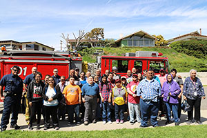 Adult Day Services San Pedro Firefighter Visit Group Photo