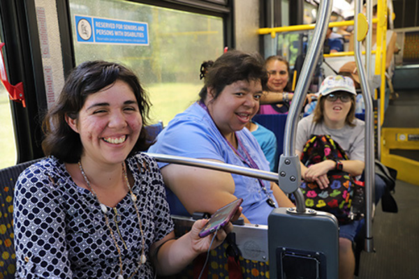Riding the bus in San Pedro