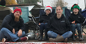 Ethan and his family at the Yucaipa Christmas Parade