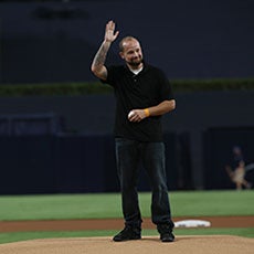 BHVSP Spotlight Tony Piazza First Pitch at Padres