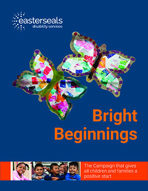Cover of Bright Beginnings brochure with butterflies and logo
