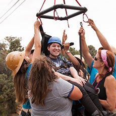 Photo of fun with the camp zipline