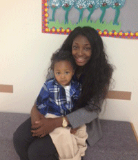 Child Development Center graduate Chadae and her son Marcus