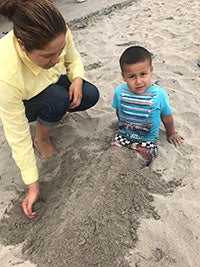 Family from Childrens Services Escondido at the Beach