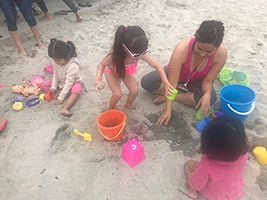 Family from Childrens Services Escondido at the Beach