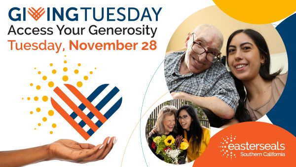 Graphic says "giving tuesday, access your generosity, Tuesday, November 28. 