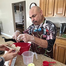 Living Options Client Matt D Cooking in the Kitchen