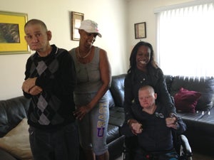 Cathy and Robert with their support team