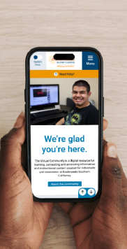 Photo of virtual community website on mobile