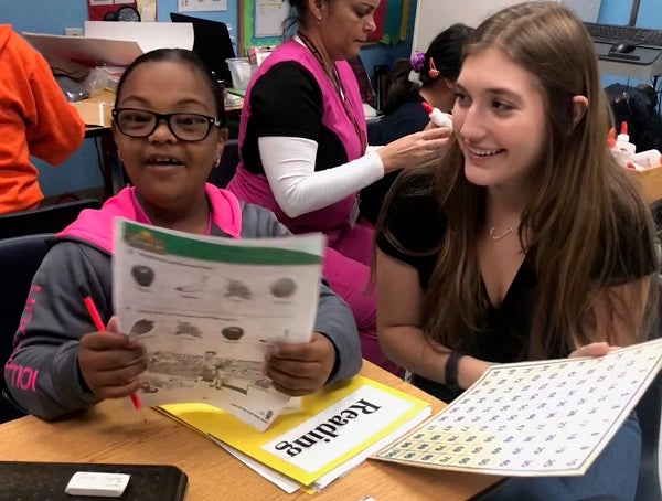 interacting with girl smiling