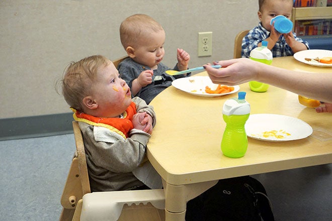 Gabriel at mealtime