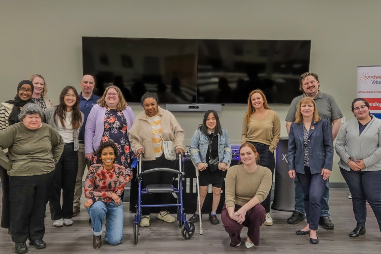A group photo at the Comcast Mock Interview event